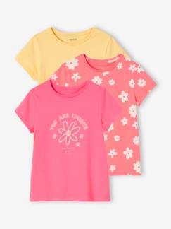 Meisje-Set van 3 verschillende T-shirts voor meisjes met iriserende details