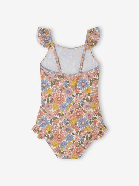 Maillot de bain à fleurs 1 pièce fille écru - vertbaudet enfant 