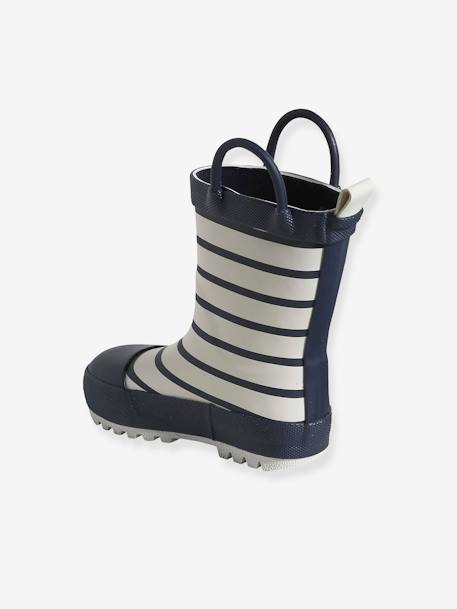 Bottes de pluie bébé détails ludiques rayé marine - vertbaudet enfant 