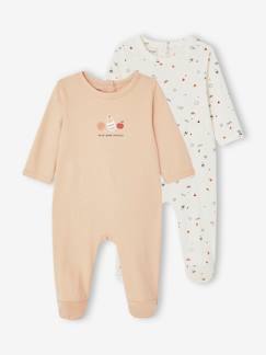 Baby-Pyjama,  overpyjama-Set van 2 slaappakjes geboorte van jersey met print