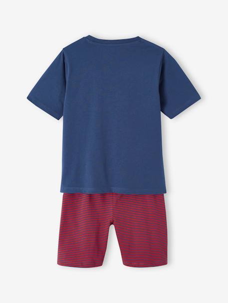 Lot pyjama + pyjashort garçon pompiers bleu océan - vertbaudet enfant 