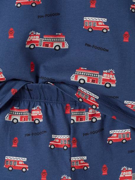 Lot pyjama + pyjashort garçon pompiers bleu océan - vertbaudet enfant 