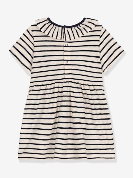 Robe rayée bébé beige chiné - vertbaudet enfant 