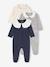 Set van 3 slaappakjes 'hartjes' baby van interlock nachtblauw - vertbaudet enfant 