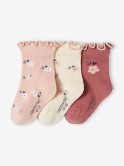 -Set van 3 paar 'duinen' sokjes voor babymeisje