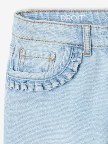 Jean fille droit MorphologiK tour de hanches large bleu foncé+denim bleached+stone - vertbaudet enfant 