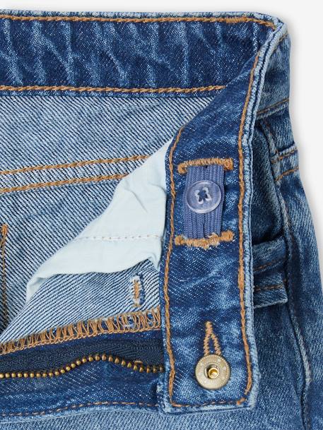 Jean fille droit MorphologiK tour de hanches large bleu foncé+denim bleached+stone - vertbaudet enfant 