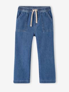 Meisje-Jean-Rechte jeans met losse pasvorm, eenvoudig aan te trekken