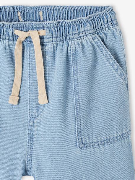 Rechte jeans met losse pasvorm, eenvoudig aan te trekken double stone+stone - vertbaudet enfant 