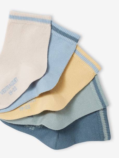 Set van 5 paar gekleurde sokken voor babyjongen grijsblauw - vertbaudet enfant 