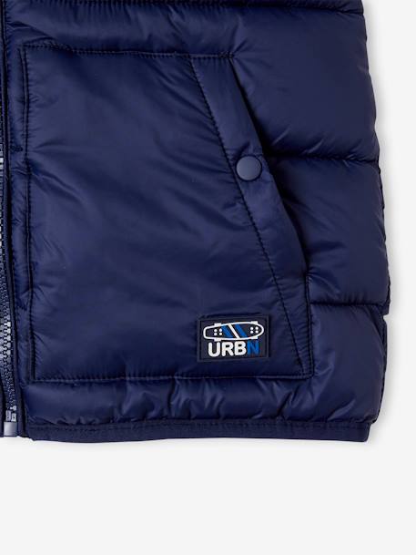 Doudoune garçon sans manches à capuche bleu canard+marine - vertbaudet enfant 