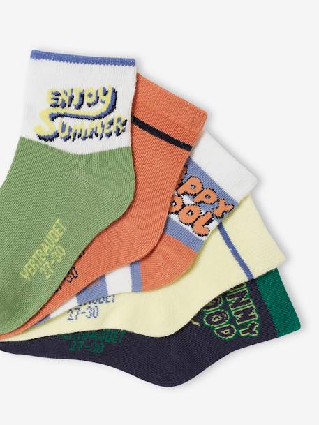 Lot de 5 paires de chaussettes garçon bleu nuit - vertbaudet enfant 