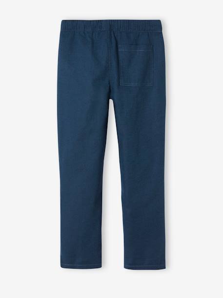 Pantalon garçon coton/lin léger beige chiné+bleu nuit+vert sauge - vertbaudet enfant 