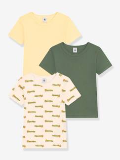 Jongens-T-shirt, poloshirt, souspull-T-shirt-Set van 3 T-shirts met korte mouwen PETIT BATEAU