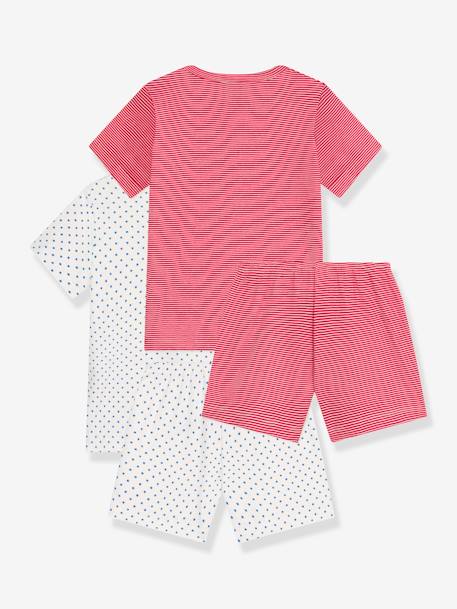 Set van 2 pyjamashorts voor jongens PETIT BATEAU rood, gestreept - vertbaudet enfant 
