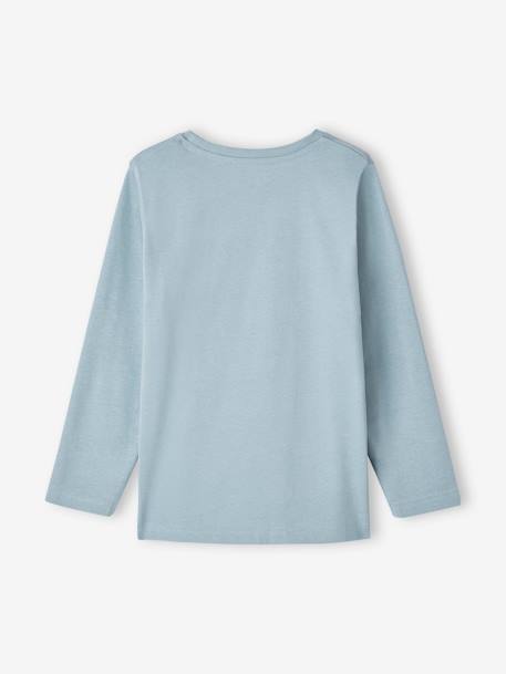 T-shirt motif graphique placé bleu ciel+gris chiné - vertbaudet enfant 