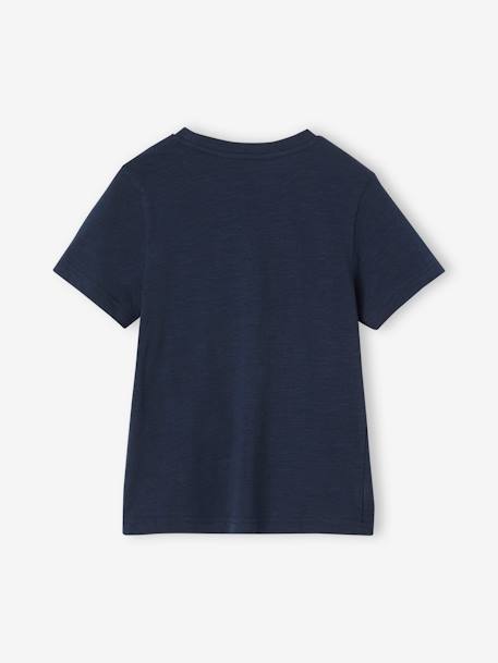 Personaliseerbare gekleurd jongensshirt met korte mouwen BLAUW+koraal+marineblauw+okergeel+salie+turquoiseblauw - vertbaudet enfant 