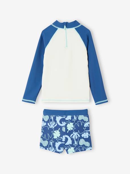 Ensemble de bain garçon T-shirt anti-UV + boxer bleu - vertbaudet enfant 