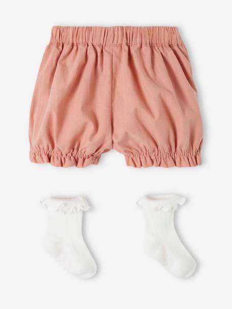 Ensemble cérémonie bloomer et chaussettes naissance rose - vertbaudet enfant 