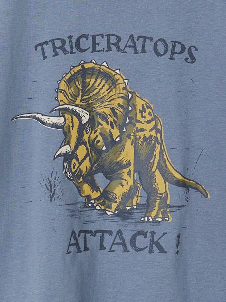 Tee-shirt motif dinosaure garçon bleu grisé+cappuccino - vertbaudet enfant 