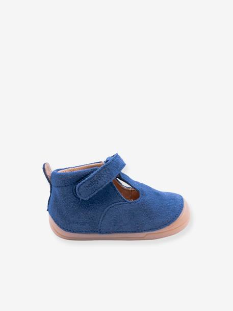 Bottillons scratchés cuir bébé 4001B102 Babybotte bleu - vertbaudet enfant 