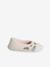 Ballerinasloffen met fluwelen binnenkant en leeuwenkop ecru - vertbaudet enfant 