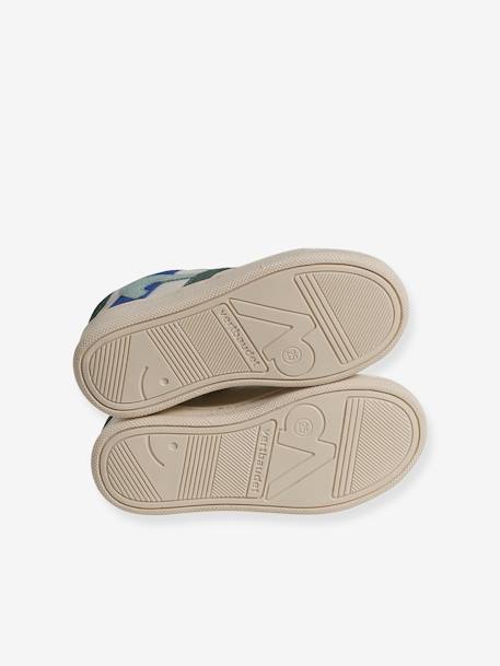 Baskets enfant garçon cuir zippées et élastiquées écru - vertbaudet enfant 