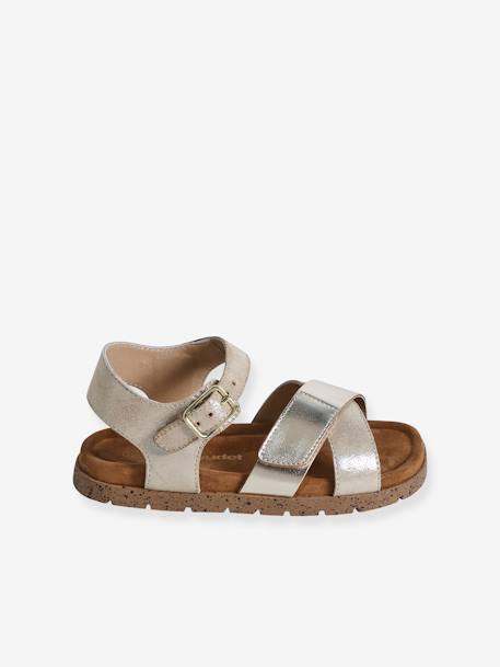Sandales ouvertes cuir enfant or - vertbaudet enfant 