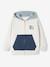 Sportieve sweater met rits en capuchon, colourblock jongens blauwgroen - vertbaudet enfant 