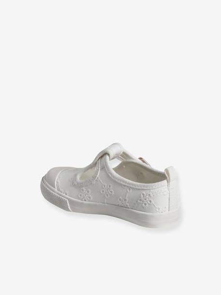 Geborduurde babysandalen BLANC CLAIR UNI AVEC DECOR - vertbaudet enfant 