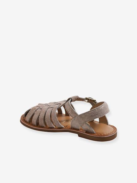 Sandales enfant cuir fisherman or - vertbaudet enfant 