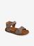 Leren kindersandalen met klittenband kaki+marineblauw+zandbeige - vertbaudet enfant 