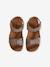 Leren kindersandalen met klittenband kaki+marineblauw+zandbeige - vertbaudet enfant 
