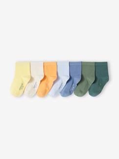 Garçon-Sous-vêtement-Chaussettes-Lot de 7 paires de chaussettes unies colorées garçon