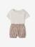 Ensemble T-shirt avec col et short fleuri naissance écru - vertbaudet enfant 