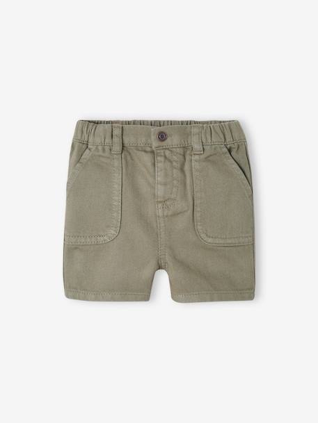 Babybermuda met elastische taille kaki - vertbaudet enfant 