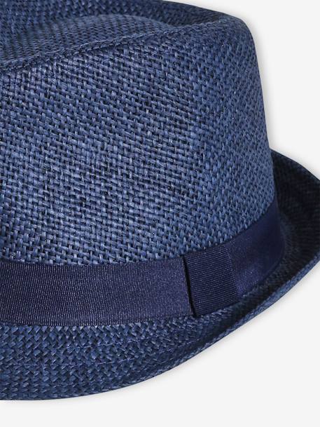Panamahoed in stro-look voor jongens blauw+marineblauw - vertbaudet enfant 