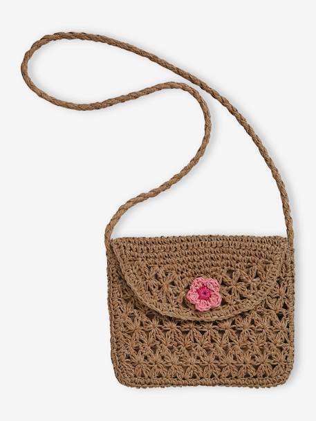 Sac fille à fleurs façon corde tressée bois - vertbaudet enfant 