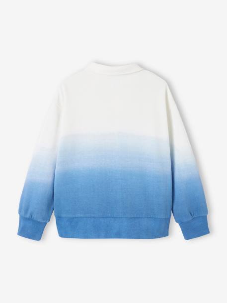 Jongenssweater met polokraag en deep dye-effect azuurblauw - vertbaudet enfant 
