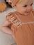 Ensemble brodé bébé : blouse + short + bandeau en gaze de coton caramel - vertbaudet enfant 