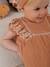 Ensemble brodé bébé :  blouse + short + bandeau en gaze de coton caramel - vertbaudet enfant 