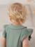 Combinaison bébé fille en gaze de coton manches courtes à volants caramel+vert sauge - vertbaudet enfant 