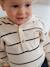 Pull à capuche bébé bleu jean+écru+tomette - vertbaudet enfant 