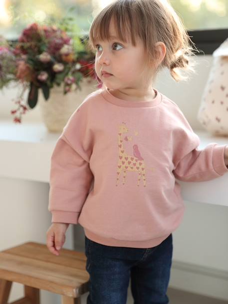 Basic sweater van molton baby's lichtgeel+rouge - vertbaudet enfant 