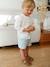 Chemise bébé col mao en gaze de coton personnalisable écru+vert foncé - vertbaudet enfant 