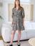 Robe courte coton fleuri grossesse et allaitement gris imprimé - vertbaudet enfant 