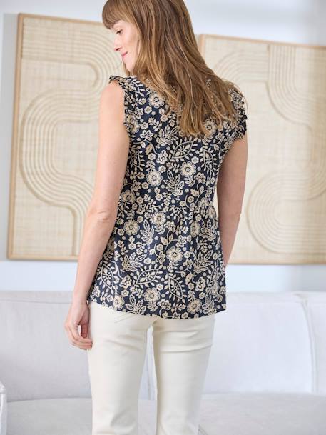 Blouse fluide sans manches grossesse et allaitement gris imprimé - vertbaudet enfant 