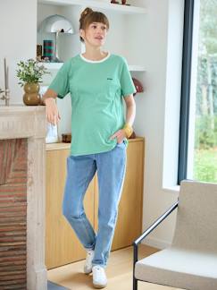 Zwangerschapskleding-Personaliseerbare gestreept zwangerschaps- en borstvoedings t-shirt in katoen