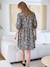 Robe courte coton fleuri grossesse et allaitement gris imprimé - vertbaudet enfant 