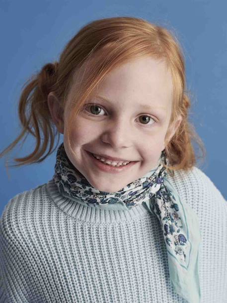 Sjaal met bloemenprint voor meisjes groen+vanille - vertbaudet enfant 